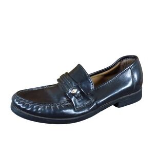 State Street Mens Penny Loafer Dress Shoe Size 7 Wide Formal Professional Black